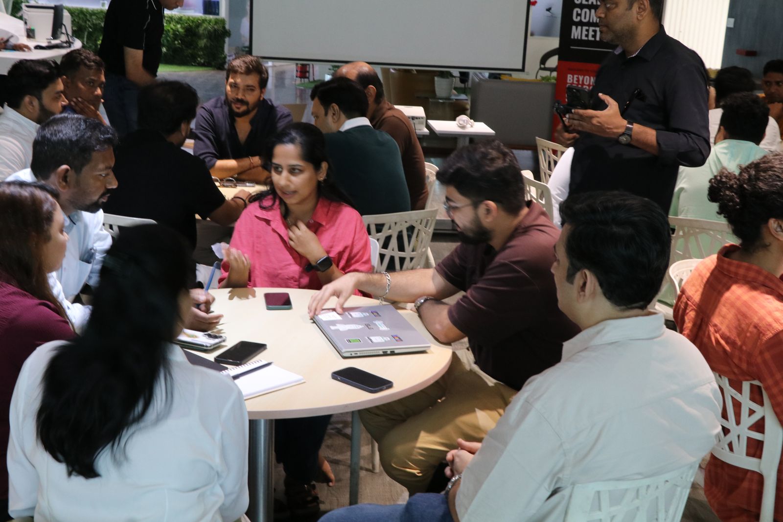 A mastermind table working through a problem